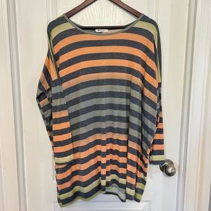 Women’s Striped Long Sleeve Oversized Tunic